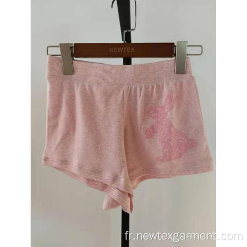 Short de sport sport à imprimé tricoté CVC pour filles